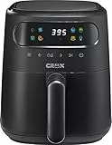 CRUX Freidora de aire digital 3.0 QT con tecnología TurboCrisp, control táctil, temporizador y apagado automático, totalmente programable, moldes de silicona incluido