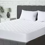 Utopia Bedding Protector de colchón Acolchado, Microfibra, Transpirable, Funda para colchon estira (Blanco, Cama 135 x 190 x 38 cm)