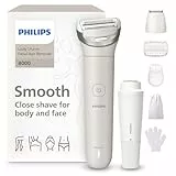 Afeitadora Philips Serie 8000 - Afeitadora sin cable para uso en seco y en mojado, sistema de 3 cuchillas, luz LED, para la cara, las piernas, el cuerpo y la zona del bikini, Modelo BRL159/00
