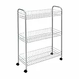 Metaltex Carro de Servicio Slim Deluxe con 3 etapas 56x23x84cm, Metal, Ancho, 56 x 23 x 84 cm