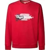Pepe Jeans Trey Crew Sudadera, Rojo (Rojo Rugby), S para Hombre