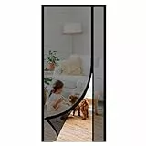 Sekey Mosquitera para puerta contra arañazos de gatos, cortina magnética de fibra de vidrio, protección contra insectos para apertura lateral