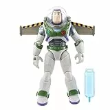 Mattel Disney Pixar Lightyear Buzz con jetpack Figura de acción grande con luces y sonidos, con alas que se despliegan, juguete +4 años