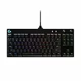 Logitech G Pro TKL Teclado Gaming Mecánico sin Teclado numérico, Teclas GX-Clicky Azules, RGB LIGHTSYNC, Diseño portátil para Esports, Cable Micro USB Desmontable, QWERTY Español, Negro