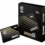 MSI SPATIUM S270 SATA 2.5' - Disco Duro SSD de 240GB (SATA III 6Gbps, 100.20mm x 69.85mm x 7.00mm, Lectura 500MB/s, Escritura 400MB/s), Negro