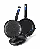 Monix Martín Berasategui Set de 3 Sartenes, Aluminio Forjado con Antiadherente sin PFOA, Aptas para lavavajillas, Negro, 18,22,26 cm