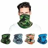 Bohoray 4 Piezas Buff Braga Cuello, Pañuelos Cabeza Moto, Multifunción Bandana Hombre para Hacer Yoga, Senderismo, Montar a Caballo, Montar en Moto, Ciclismo, Correr Aire Libre