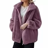 Chaqueta Mujer Invierno Polar Forro Cazadora Mujer Invierno Tallas Grandes Otoño Chaqueta con Capucha Entretiempo Cremallera Sudadera Hoodie Termica Ropa(Púrpura,L)