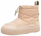 Tommy Hilfiger Botines Mujer Flag Nylon Mini Snowboot con Plataforma, Beige (Misty Blush), 39 EU
