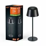 LEDVANCE Iluminación exterior ENDURA STYLE TABLE, 2,5W, 200lm, gris oscuro, lámpara de mesa, batería recargable, tipo de protección IP54, regulación progresiva, función de memoria de luminosidad