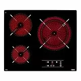 Teka TB PRO 6315 - Vitrocerámica 3 Fuegos 60 cm, Tecnología Touch Control, con Cronómetro, Vitrocerámica Teka Color Negro