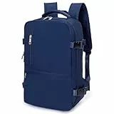 Mochila de equipaje de mano para Ryanair, avión, 20 l, pequeña para mujer y hombre, azul oscuro
