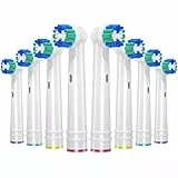 Cabezales de cepillo de recambio para Oral B, Pack de 8 para cepillo de dientes eléctrico Oral B Braun, Classic, Precision Clean para Vitality Pro Smart Genius Series