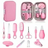 Lictin Set para Cuidado del Bebé -12 Piezas Kit de Aseo para Bebés,Productos para bebés, kits de puericultura para Viaje y el Uso Diario (Rosa)