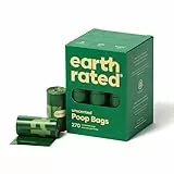 Earth Rated Bolsas para heces de perro, para mascotas a prueba de fugas y extragruesas, aptas para perros de cualquier tamaño, Rollos de recarga, sin aroma, 270 unidades