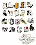 TPZORJX 20 Piezas Shoe Charms Zapatos Adornos PVC para Crocs,Forma de Pata Gato Dibujos Animados,Decoración de Zapatos Tipo Zueco para Niños Adultos DIY Regalo