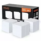 Tenda Nova MW6 Mesh Router Sistema WiFi de Red en Malla (Dual Band hasta 500 metros, Mu-MIMO, 2 Puertos Gigabit, Plug and Play, Funciona con Alexa, sustituye tu Repetidor de Red Tradicional) Pack 3