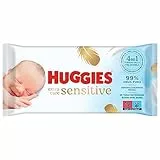 Huggies Toallitas Extra Care Sensitive para Bebé, 99% agua ideal para pieles sensibles sin parabenos, 56 toallitas