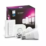 Philips Hue - Startkit 2xE27 + puente y regulador de intensidad - Ambiente blanco y color