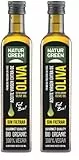 NaturGreen - Aceite de Oliva Virgen Extra Bio, AOVE Ecológico, Sin Filtrar, Primera Presión, 100% Vegano - 500 ml (Paquete de 2)