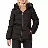 Amazon Essentials Chaqueta de Invierno Acolchada y Resistente con Capucha y Cintura Ajustable Mujer, Negro, M