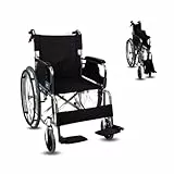 Mobiclinic®, Silla de ruedas, Plegable, Aluminio, Ligera, Modelo palacio, Asiento 46 cm, Doble sistema frenado, Respaldo partido, Reposapiés abatible, Marca española, Autopropulsable