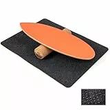 FANTASK Tabla de equilibrio de madera, tabla de equilibrio, tabla de equilibrio para el hogar, incluye rodillo de corcho, tabla de equilibrio de 8 capas de madera prensada de alta calidad