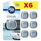 Ambi Pur Brisa Marina Difusor Y Fragancia Para Ambientador De Coche 6 Unidades