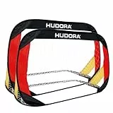 HUDORA Conjunto De 2 Porterías De Fútbol Plegables I Set de Porterías de Fútbol Plegables para Niños y Adultos I con Bolsa de Transporte & Estacas I para Jardín, Parque & Playa