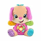Fisher-Price Laugh & Learn Perrita con Smart Stages Peluche musical de aprendizaje con Smart Stages para bebés a partir de 6 meses, versión multilingüe: Italiano, Español, Portugués, Inglés, JFD35