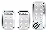 Sparco SPC OPC04060000 Juego de 3 pedales Racing color plata con logo SPARCO en negro Universales, 150 ml