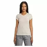 G-STAR Eyben Slim V-Neck Top 2.0 Camiseta, Multicolor (Liquid Pink Highlight Stripe D24533-d244-h199), L para Mujer