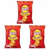 Lay's al punto de sal, Patatas Fritas de cultivos sostenibles con sabores vegetales, Producto de Aperitivo, bolsa familiar, 248 g (Paquete de 3)