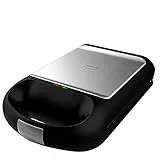 Cecotec Sandwichera Rock'nToast Family. 1500 W, Capacidad para 4 Sandwiches, Revestimiento Antiadherente, Rapidez de Calentamiento y Tostado uniforme, Acero Inoxidable