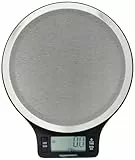 Amazon Basics Báscula de Cocina Digital con Pantalla LCD, sin bisfenol A (BPA), de Acero Inoxidable (Pilas Incluidas), Pesa hasta 11 Libras, Negro