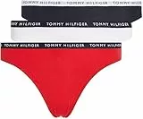 Tommy Hilfiger Pack de 3 Braguitas para Mujer Ropa Interior, Multicolor (Desert Sky/White/Primary Red), M