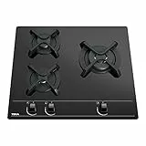 Teka GBC 63010 KBB - Placa Gas Butano 3 Fuegos, Cristal 60 cm, Negro