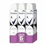 Rexona Invisible Desodorante Aerosol Antitranspirante para mujer Black&White 200ml - Pack de 6