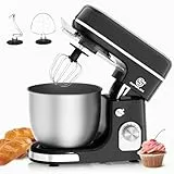 SUPERLEX Robot de Cocina 3 en 1 con 1300W y Bol de Acero Inoxidable de 5L Robot Multifuncional de Cocina con 8 Velocidades Amasadora y Batidora con Gancho de Amasar, Batidor y Varillas