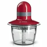 Bosch - Picador, 400 W, Rojo, gris, Cuchillas acero inoxidable, Recipiente 800 ml, MMR08R2