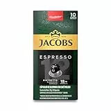 Jacobs Espresso 12 Ristretto Cápsulas de café, Compatible con Nespresso, 10 cápsulas de 5,2 g