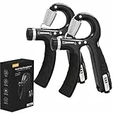 U-VKK Hand Grip, Antebrazos Fortalecer con FuncióN de Conteo, Fortalecedor de Agarre con Resistencia Ajustable 5-60kg, Fortalecedores de Mano para Entrenar El Agarre, Dedos, La MuñEca