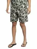 Armani Exchange Hombre Pantalones Cortos Tejidos con Estampado, White/Green Resort, 34W