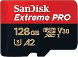 SanDisk Extreme PRO 128GB tarjeta microSDXC + adaptador SD + RescuePro Deluxe, hasta 200 MB/s, con Clase A2 de rendimiento de las aplicaciones UHS-I Class 10 U3 V30