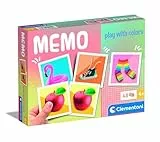 Clementoni Educational Game Memo Pocket Play with Colours 48 Tiles - Game For Children 3-5 Years, Flash Card Games, Learning Logical Thinking, 2 Players, Gift For Boy/Girl, Made In Italy, 18317