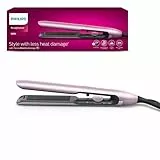 Philips Plancha de pelo serie 5000 con Tecnología ThermoShield, Iones, Placas de 105mm de Largo Flotantes con Aceite de Argan, 50% más rapida, BHS530/00, Malva