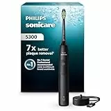 Philips Sonicare 5300 cepillo dental eléctrico, sónico con 2 niveles de intensidad, alerta de presión, EasyStart, SmarTimer y BrushPacer, negro, modelo HX7101/01 [Nueva Tecnología]