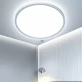 OTREN Plafon LED Redondo Downlight Panel Superficie, Lámpara de Techo Moderna 6500K IP44 para Dormitorio Baño Cocina Pasillo Comedor Sala Ø23cm