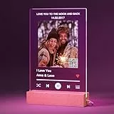 iDIY Placa Spotify Personalizada -Lámpara de Ambiente Placa Spotify Personalizada con Luz y QR Regalo Aniversario Pareja Regalo Mujer Hombre San Valentín Navidad