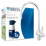 BRITA Sistema de filtración de agua mypure P1 Grifo con cartucho filtrante P1000: reduce la cal, los metales, el cloro y las impurezas para mejorar el sabor y calidad del agua